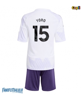 Manchester United Leny Yoro #15 Echipament de Fotbal Replică 2025-26 Copii Deplasare (+ Șorturi)